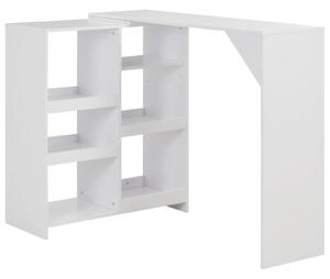 VidaXL Barski stol s pomičnom policom bijeli 138 x 39 x 110 cm