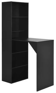 VidaXL Barski stol s ormarićem crni 115 x 59 x 200 cm
