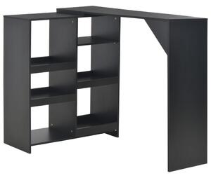 VidaXL Barski stol s pomičnom policom crni 138 x 39 x 110 cm