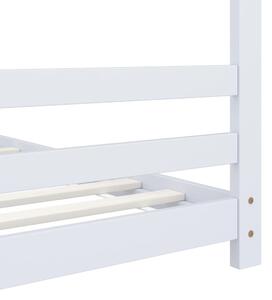 Okvir za dječji krevet od masivne borovine bijeli 80 x 160 cm