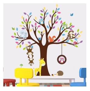 Set dječjih zidnih naljepnica Ambiance Tree with Animals