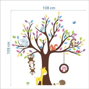 Set dječjih zidnih naljepnica Ambiance Tree with Animals