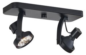 Dizajnerski stropni reflektor crni GU10 70mm 2-svjetla podesivi - Vo