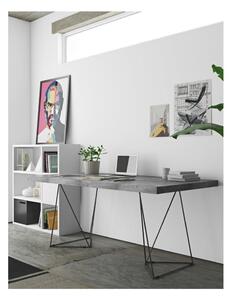 Radni stol u betonskom dekoru s crnim postoljem TemaHome Multi, 160 x 90 cm