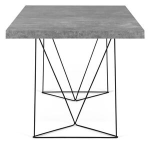 Radni stol u betonskom dekoru s crnim postoljem TemaHome Multi, 160 x 90 cm