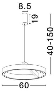 ADALIZ LED VISILICA CRNA 59W CCT 2700-4000K TRIAC DIMABILNA NL9695127