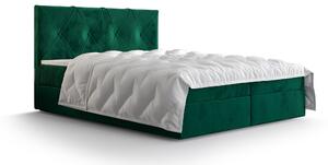 Zondo Bračni krevet Boxspring 140 cm Athena (maslinasto zelena) (s madracem i prostorom za odlaganje). 1046359
