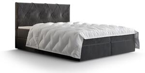Zondo Bračni krevet Boxspring 140 cm Athena (tamnosiva) (s madracem i prostorom za odlaganje). 1046355