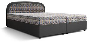 Zondo Bračni krevet Boxspring 140 cm Brick (tamnosiva + pleteni uzorak) (s madracem i prostorom za odlaganje). 1046402