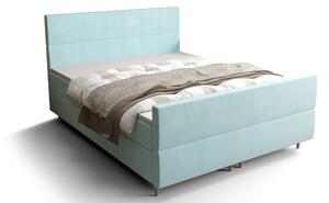 Zondo Bračni krevet Boxspring 140 cm Flu Plus Comfort (svijetloplava) (s madracem i prostorom za odlaganje). 1055951
