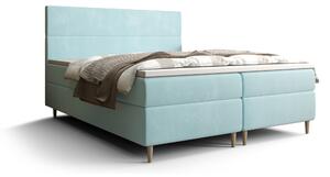 Zondo Bračni krevet Boxspring 140 cm Flu Comfort (svijetloplava) (s madracem i prostorom za odlaganje). 1055915