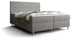 Zondo Bračni krevet Boxspring 140 cm Flu (siva) (s madracem i prostorom za odlaganje). 1046538