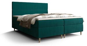 Zondo Bračni krevet Boxspring 140 cm Flu Comfort (tamnozelena) (s madracem i prostorom za odlaganje). 1055921