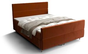 Zondo Bračni krevet Boxspring 140 cm Flu Plus Comfort (smeđe-narančasta) (s madracem i prostorom za odlaganje). 1055948