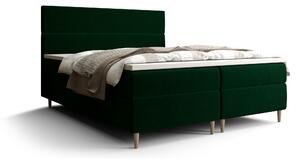 Zondo Bračni krevet Boxspring 140 cm Flu Comfort (tamnozelena) (s madracem i prostorom za odlaganje). 1055913