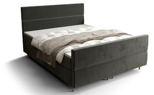 Zondo Bračni krevet Boxspring 140 cm Flu plus (tamnosiva) (s madracem i prostorom za odlaganje). 1046570