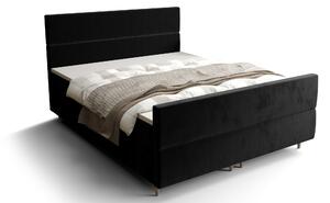 Zondo Bračni krevet Boxspring 140 cm Flu plus (crna) (s madracem i prostorom za odlaganje). 1046568