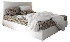Zondo Bračni krevet Boxspring 140 cm Lilac (uzorak + bijela) (s madracem i prostorom za odlaganje). 1046642