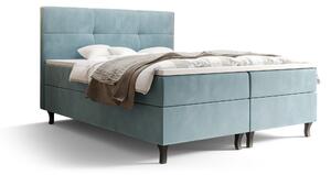Zondo Bračni krevet Boxspring 140 cm Lumba (sivo plava) (s madracem i prostorom za odlaganje). 1046671