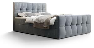 Zondo.hr Bračni krevet Boxspring 140 cm Macheta (svijetloplava) (s madracem i prostorom za odlaganje). Akcija -20%. 1046714