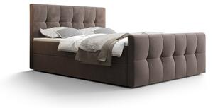 Zondo Bračni krevet Boxspring 140 cm Macheta (smeđa) (s madracem i prostorom za odlaganje). 1046717