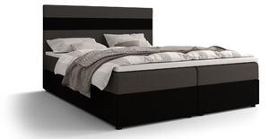 Zondo Bračni krevet Boxspring 140 cm Locos (siva + crna) (s madracem i prostorom za odlaganje). 1046696