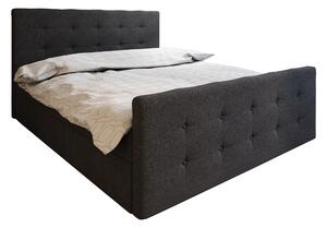 Zondo Bračni krevet Boxspring 140 cm Milagros 1 (crna) (s madracem i prostorom za odlaganje). 1046736