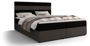 Zondo Bračni krevet Boxspring 140 cm Locos crna + siva) (s madracem i prostorom za odlaganje). 1046695