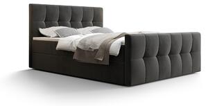 Zondo.hr Bračni krevet Boxspring 140 cm Macheta (tamnosiva) (s madracem i prostorom za odlaganje). Akcija -20%. 1046712
