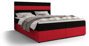 Zondo Bračni krevet Boxspring 140 cm Locos (tamnosmeđa + crvena) (s madracem i prostorom za odlaganje). 1046694