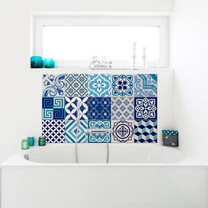 Set od 15 dekorativnih naljepnica za zid Ambiance Azur, 10 x 10 cm