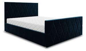 Zondo Bračni krevet 140 cm Alex (tamnoplava) (s podnicom i prostorom za odlaganje). 1046764