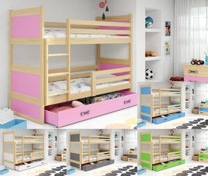 Krevet na kat RICO 90x200 s ladicom + ležište - BOR (VIŠE BOJA)