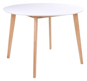 Blagovaonski stol s okruglom bijelom pločom Bonami Essentials Vojens, ⌀ 105 cm