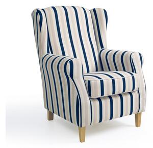 Plavo-bijela prugasta fotelja Max Winzer Lorris