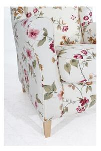 Krem-bijela fotelja s motivom cvijeća Max Winzer Lorris