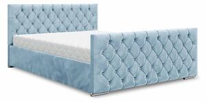 Zondo Bračni krevet 180 cm Quintin (plava) (s podnicom i prostorom za odlaganje). 1047146