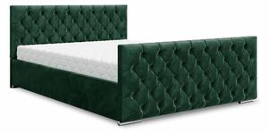 Zondo Bračni krevet 160 cm Velva (tamnozelena) (s podnicom i prostorom za odlaganje). 1047179
