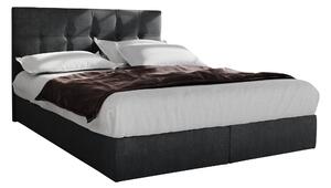 Zondo Bračni krevet Boxspring 140 cm Porto (crna) (s madracem i prostorom za odlaganje). 1047304