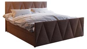 Zondo Bračni krevet Boxspring 140 cm Milagros 3 (tamnosmeđa) (s madracem i prostorom za odlaganje). 1047246
