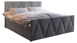 Zondo Bračni krevet Boxspring 140 cm Milagros 3 (siva) (s madracem i prostorom za odlaganje). 1047245