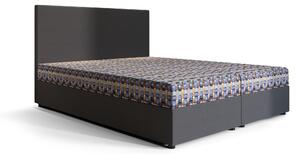 Zondo Bračni krevet Boxspring 140 cm Skonto (tamnosiva + pleteni uzorak) (s madracem i prostorom za odlaganje). 1047347