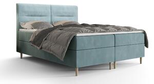 Zondo Bračni krevet Boxspring 140 cm Saruta (sivo plava) (s madracem i prostorom za odlaganje). 1047352