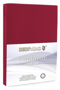 Crvena elastična plahta DecoKing Nephrite, 160/180 x 200 cm