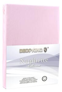 Ružičasta elastična plahta DecoKing Nephrite Lila 140/160 x 200 cm