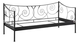 Crni metalni krevet Støraa Isabelle, 90 x 200 cm