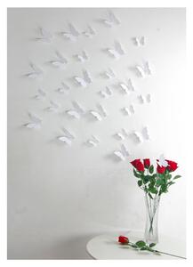 Set od 12 bijelih 3D naljepnica Ambiance Butterflies