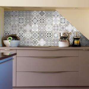 Set od 30 zidnih naljepnica Ambiance Cement Tiles Shade of Gray Bari, 10 x 10 cm
