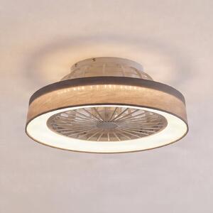 Lindby Mace LED stropni ventilator, sivi, Ø 47 cm, tih, CCT, prigušiva, Dnevni boravak/blagovaonica, Plastika