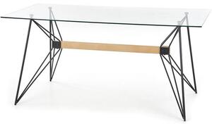 Zondo Blagovaonski stol Alyse (prirodno drvo + crna + staklo). 1048627